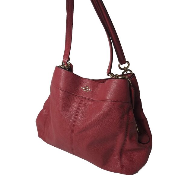 Coach Lexi Raspberry Red Purse Shoulder Bag - Picture 1 of 16